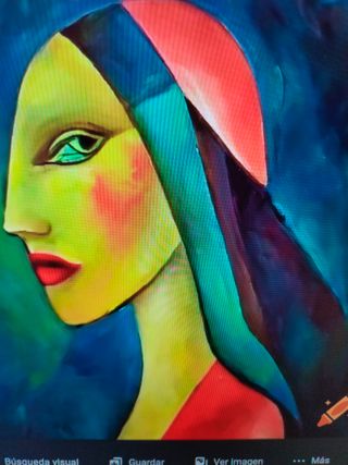 Lienzo Pintura Acrílica Abstracta Mujer