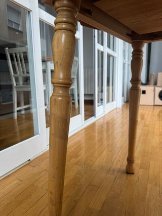 Mesa redonda madera y cristal