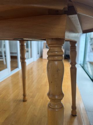 Mesa redonda madera y cristal