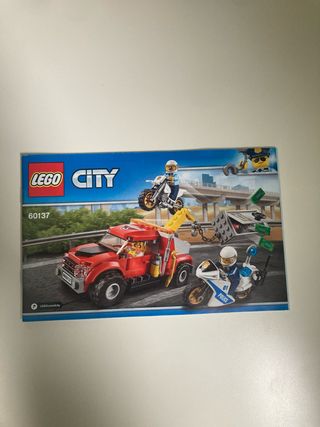 Lego 60137 City- moto roja y planta con oro REGALO