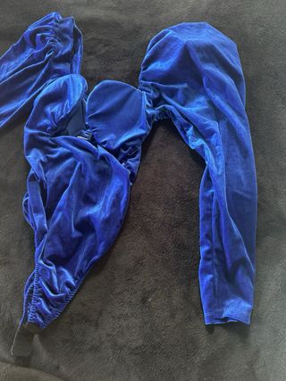 Body simil velluto blu elettrico scollo cuore