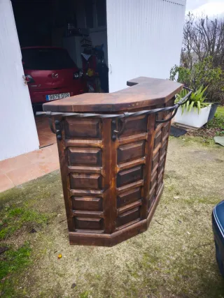 Mostrador vintage madera y metal