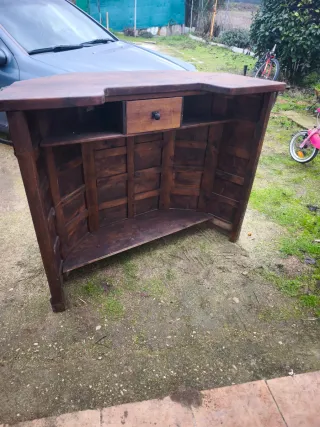 Mostrador vintage madera y metal