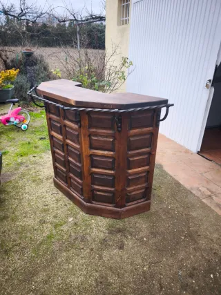 Mostrador vintage madera y metal