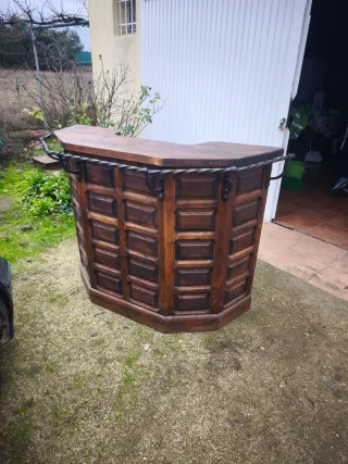 Mostrador vintage madera y metal