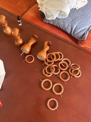 Cortinas, soportes, anillas y varillas