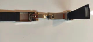 Correa de reloj negra y plateada
