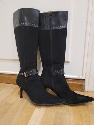 Botas Altas L’Touche - Piel y Ante Negro - N° 38