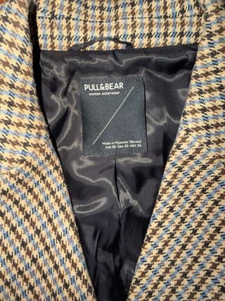 Abrigo paño estampado Pull&Bear