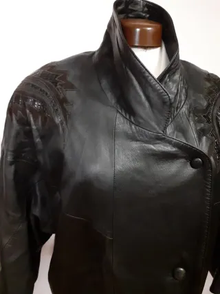 Chaqueta de cuero negra mujer