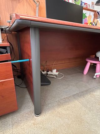 Mesa escritorio madera maciza altura regulable