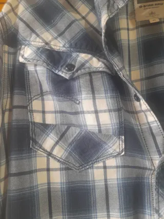 Camisa G-Star RAW cuadros azul y blanco