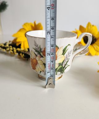 Taza y platillo de porcelana