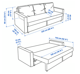 Sofá Cama Friheten 3 Plazas Gris