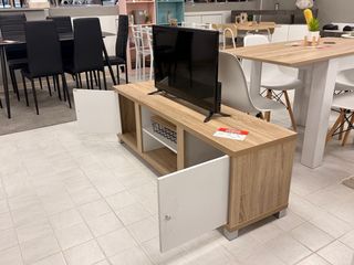 Mueble TV madera y blanco - Nuevo