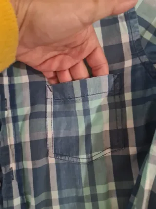 Camisa de cuadros azul y verde