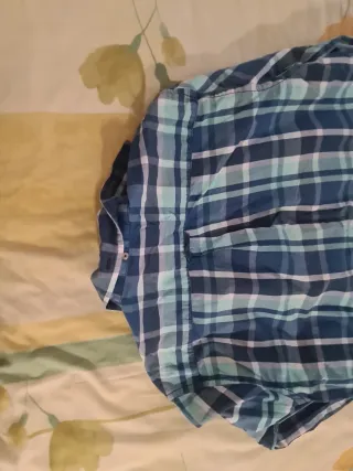 Camisa de cuadros azul y verde