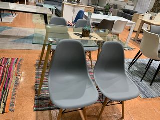 Mesa Comedor Cristal + 4 Sillas Noruega