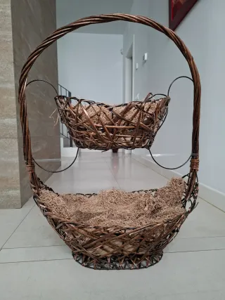 Cesta mimbre 2 pisos