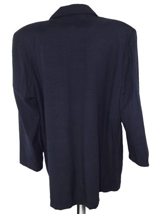 Victoria Giacca Blazer Donna Blu L Vintage Lunga