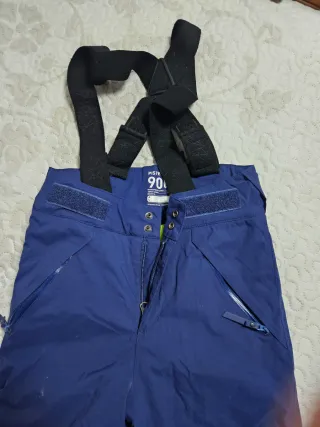 Pantalón de esquí azul con tirantes, talla 11-12