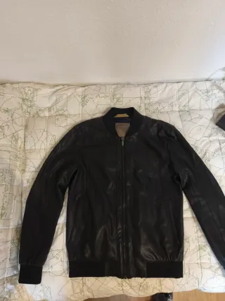 Cazadora Zara Piel Ecológica Negra