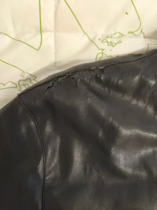 Cazadora Zara Piel Ecológica Negra