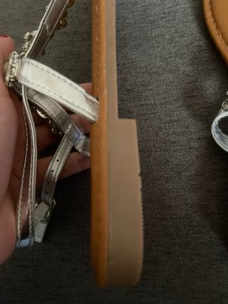 Sandalias Seaside Mujer Plata Adorno Perlas