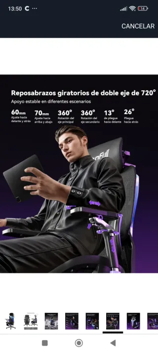 Silla Gaming AutoFull G7 laser Ergonómica NUEVA