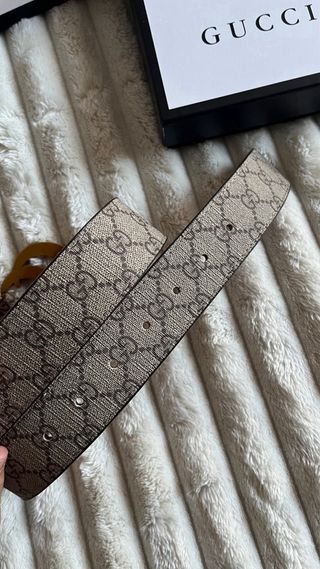 Cinturón Gucci GG Talla 95cm Marrón y Dorado