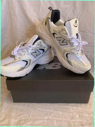 New Balance 530 Blanco Plata Marino