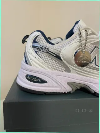 New Balance 530 Blanco Plata Marino