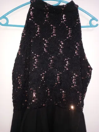 Vestido negro largo lentejuelas