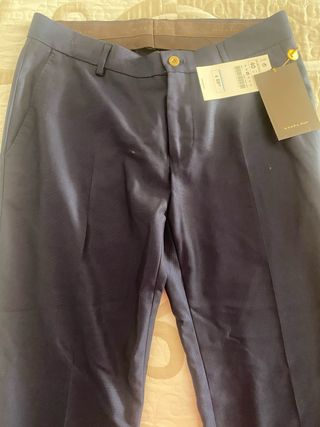 Pantalón de traje azul Zara