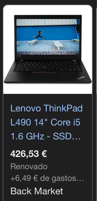 Portátil Lenovo L490