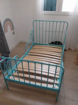 Estructura Cama Infantil Extensible IKEA Azul Gris