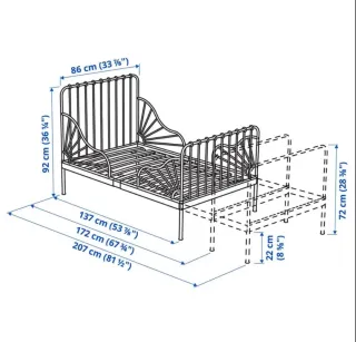 Estructura Cama Infantil Extensible IKEA Azul Gris