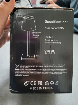 Lampada LED da Bottiglia con ricarica USB