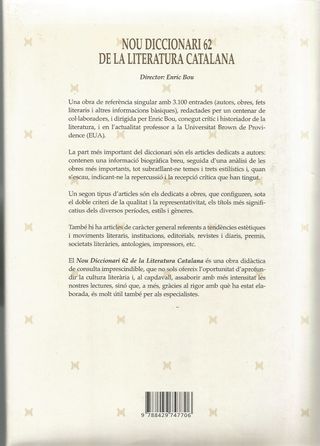 NOU DICCIONARI 62 DE LA LITERATURA CATALANA  DIREC