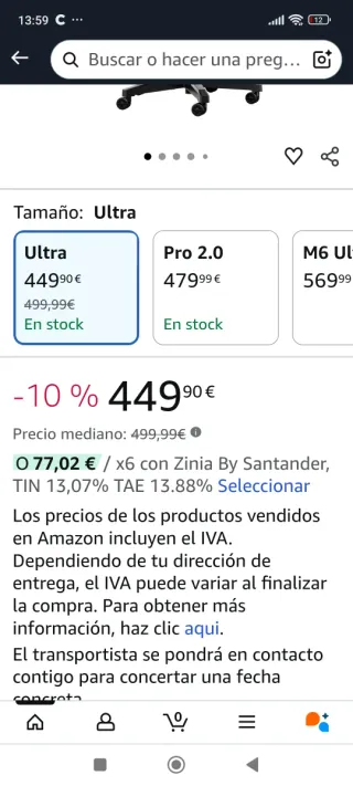 Silla gaming AutoFull M6 ultra blanca nueva