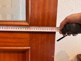 Puerta madera con cristal