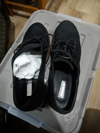 Zapatos negros de ante talla 40