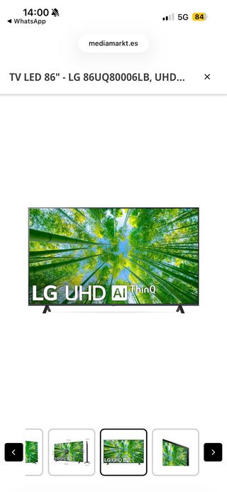 TV LG 86 UHD 4K 86UQ80006LB