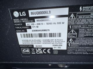 TV LG 86 UHD 4K 86UQ80006LB