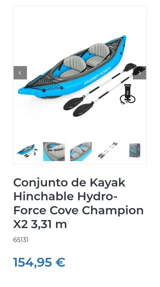 Bestway Hydro‑Force Cove Champion X2 Kayak Hinchable 2 Personas 331×88×45 cm