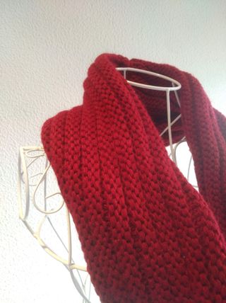 Bufanda Punto Tubular Roja