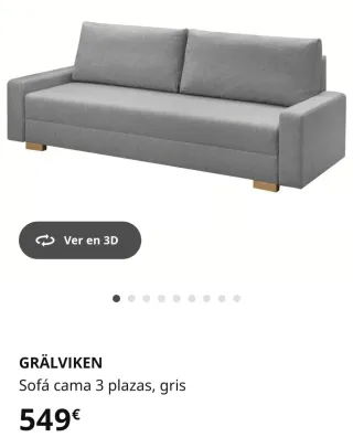 Sofá cama gris tela