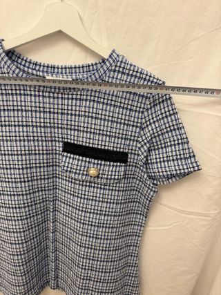 Blusa Savida Cuadros Azul y Blanco