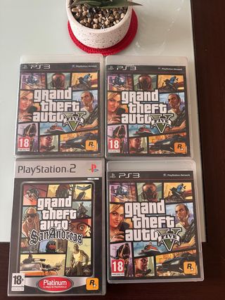 Lote 3x GTA V PS3 + GTA San Andreas PS2