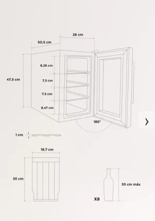 Vinoteca - enoteca CREATE WOOD S - 8 botellas